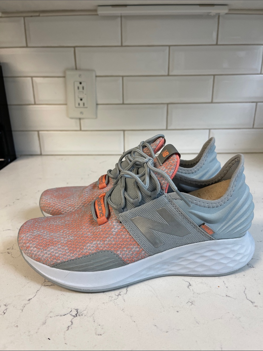 New Balance Roav v1 Future Sport Running Shoes Size 9.5 D Worn Once  Grey Peach - Picture 13 of 17